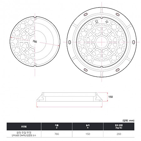 766Ø*h150_단체표준_전부국산정중량_오수